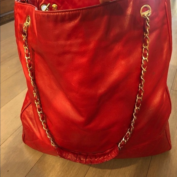 Beautiful red like Chanel soft tote. SOLD - Picture 2 of 5